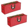 Hastings Home 2-pack Christmas Tree Storage Bag Fits 7.5 Ft Artificial Tree Protect Holiday Decorations (Red) 214131UVP